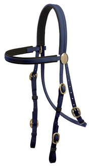 Zilco Bridle Navy Zilco Race Bridle Brass Buckles