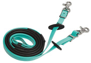 Zilco Reins Turquoise Endurance Reins - Deluxe Small Pimple Grip Stainless Steel Fittings