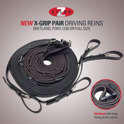 Zilco Driving Breastplate Zilco X Grip Driving Reins Pair