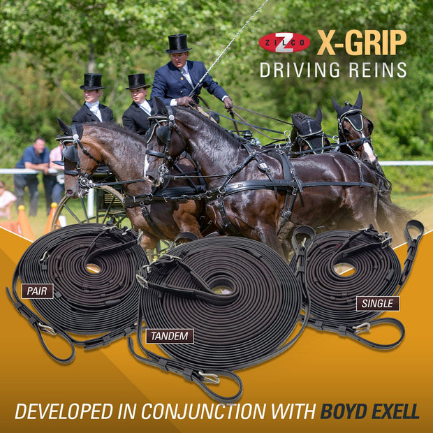 Zilco Driving Breastplate Zilco X Grip Driving Reins Single