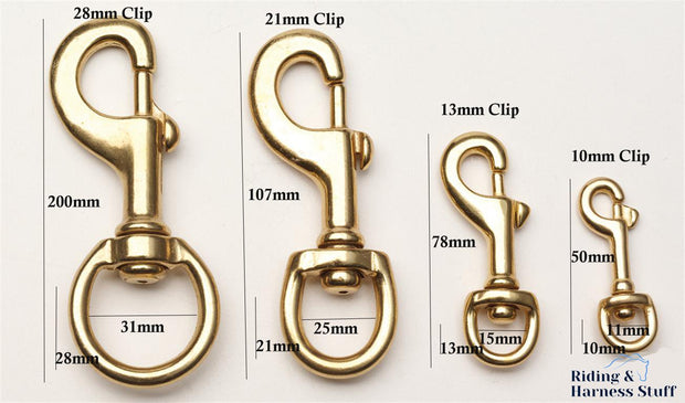 Solid Brass Snap Hook - Round Eye from Zilco – Riding & Harness Stuff
